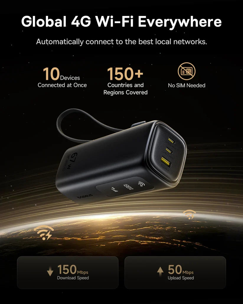 Baseus EnerGeek GX11 MiFi Power Bank 20000mAh 67W - Cosmic Black