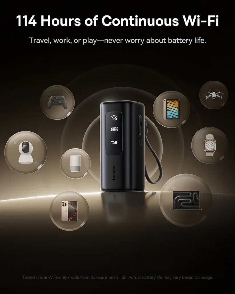 Baseus EnerGeek GX11 MiFi Power Bank 20000mAh 67W - Cosmic Black