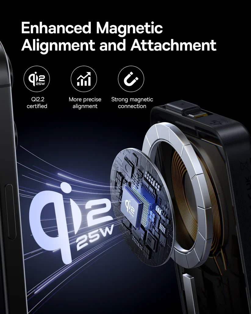 Baseus PicoGo AM61 Qi2.2 Magnetic Power Bank with Detachable Cable 10000mAh 45W - Cosmic Black