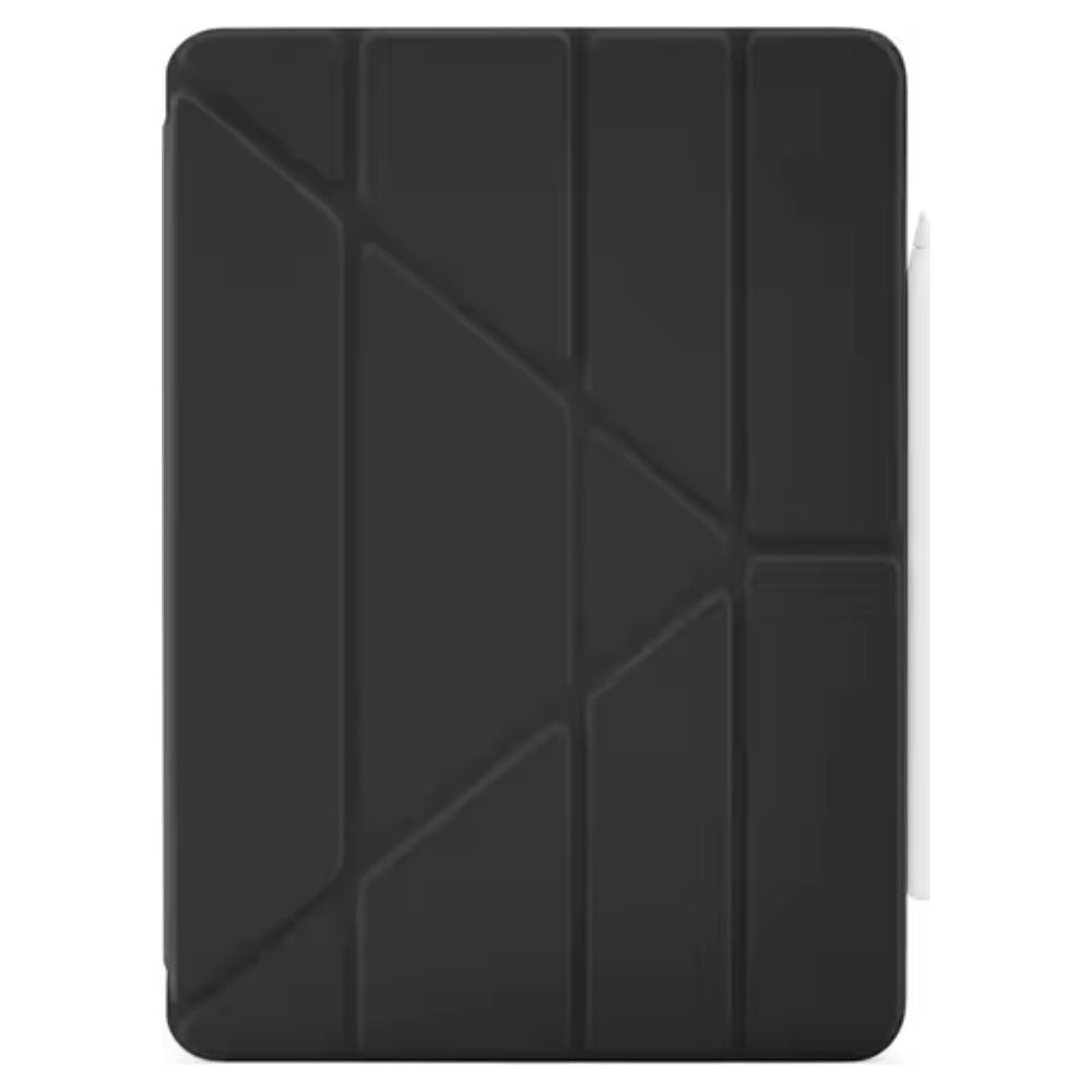Pipetto Origami No.4 Slim Folio Case for iPad Pro 13" / 11" - M4/M5 (2024/2025) (Black) [C] - كفر ايباد + ستاند + مكان للقلم