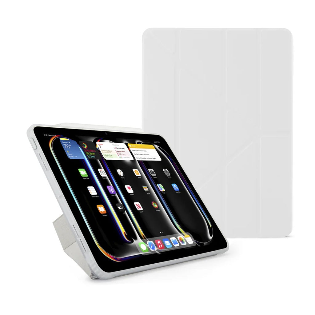 Pipetto Origami No.1 Case for iPad Pro 13" - M4/M5 (2024/2025) (White) [C] - كفر ايباد + ستاند + مكان للقلم