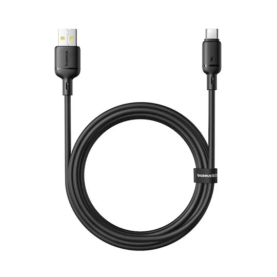 كابل شحن سريع حريري من Baseus USB-A إلى USB-C بطول 1 متر - أسود