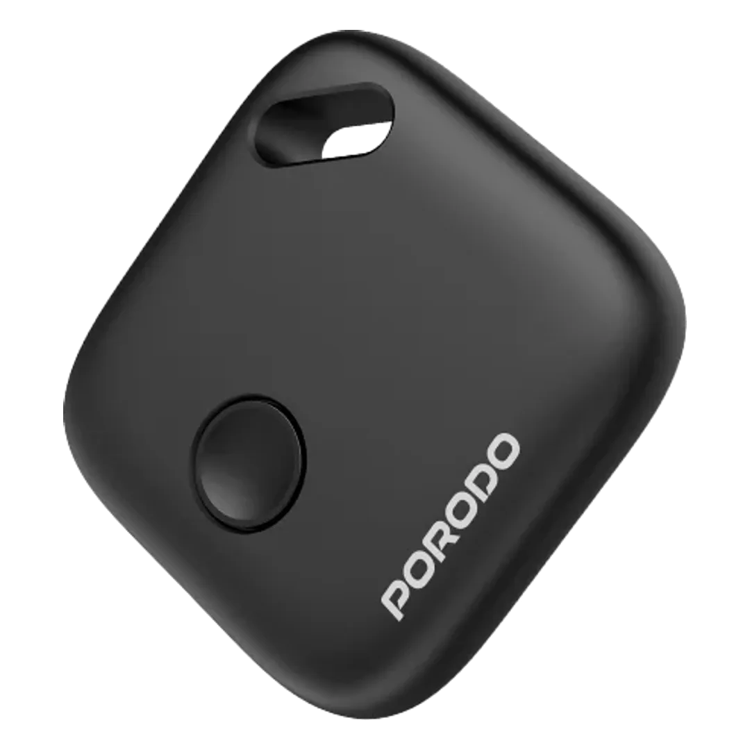 Porodo Findora Rechargeable Smart Tag with Real-Time Tracking & Alert System - Black [O] - قطعة تتبع مستلزماتكم الشخصية - معتمدة من ابل - كفالة 24 شهر