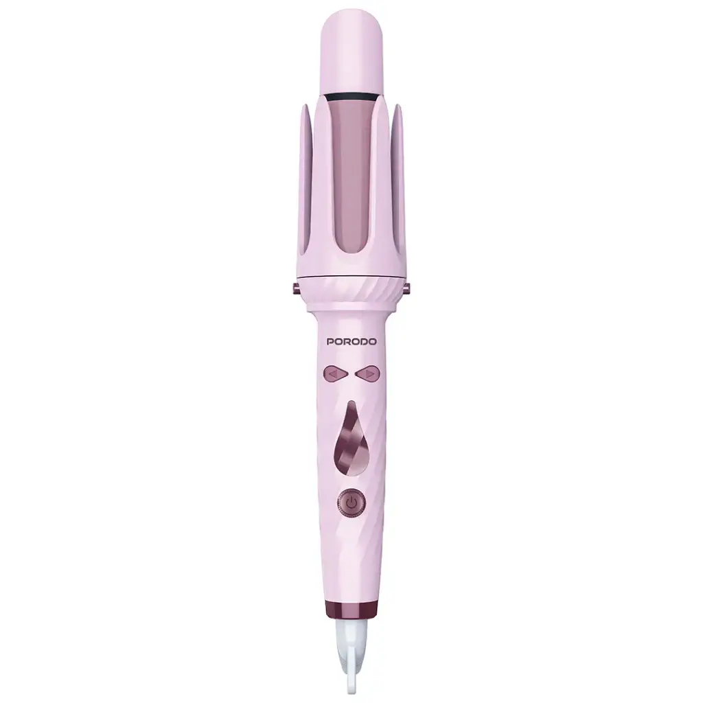 Porodo 5-In-1 Hair Styling Tool with Auto-Wrap Curling & Straightening - Pink