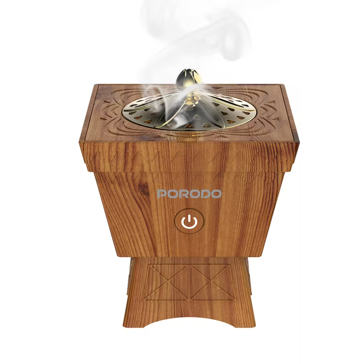 Porodo Lifestyle Classic Wood-Finish Portable Incense Burner [O] - مبخر الكتروني - شحن