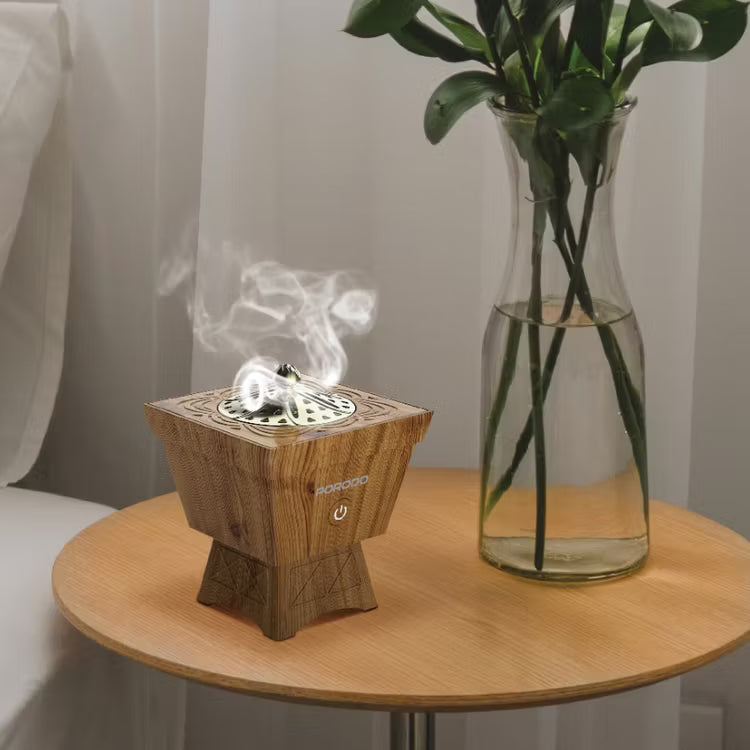 Porodo Lifestyle Classic Wood-Finish Portable Incense Burner [O] - مبخر الكتروني - شحن