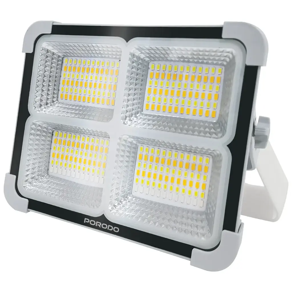 Porodo Lifestyle Sunlite Solar-Powered Rechargeable Outdoor LED Light - Grey [O]- مصباح  خارجي بالطاقة الشمسية وإعادة الشحن - كفالة 24 شهر
