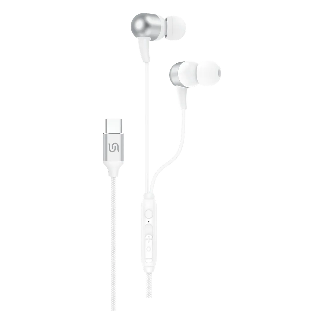 Porodo Mono Headphone with Type-C Connector - سماعة اذن - مع مايكروفون - تايب سي - فردة احادية - كفالة 12 شهر