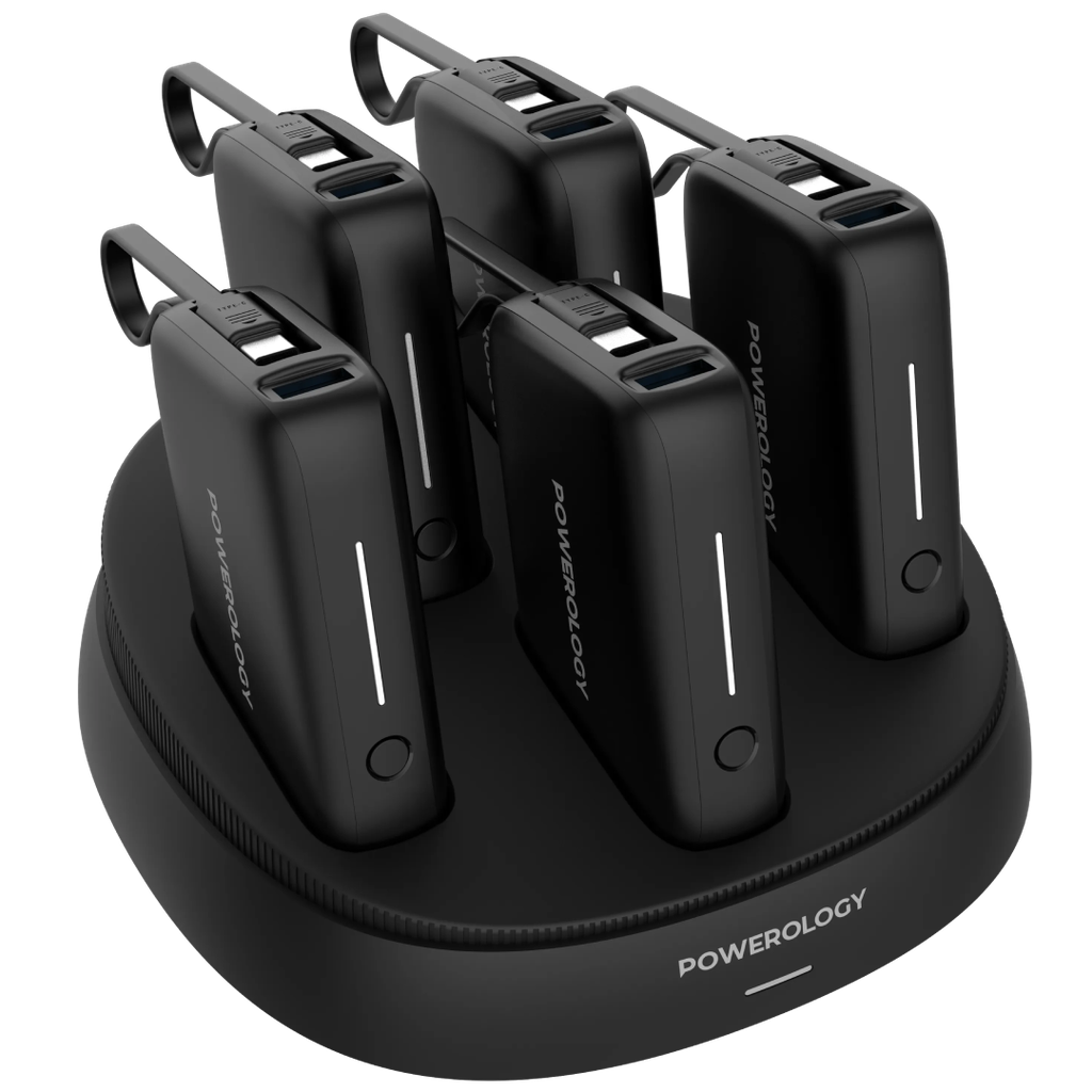Powerology 8in1 Station 10000mAh PD 120W QC Wireless Power Bank [O] - قاعدة شحن باور بانك - 8 في 1 - كفالة 18 شهر