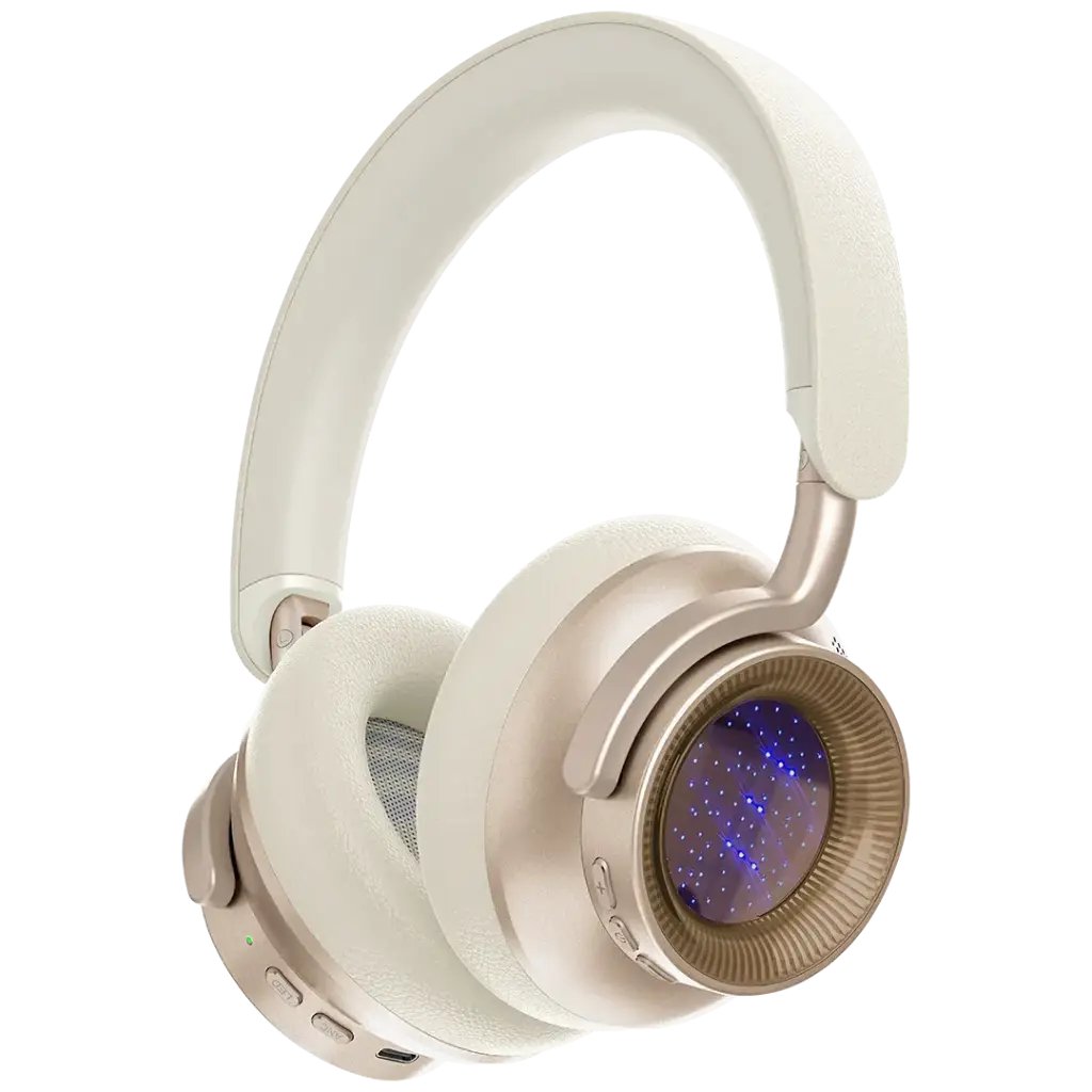 Powerology Astro ANC Wireless Headphones - Baige [O] - سماعة رأس بلوتوث - باورولوجي - كفاله 24 شهر