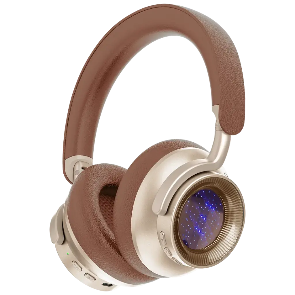 Powerology Astro ANC Wireless Headphones - Brown [O] - سماعة رأس بلوتوث - باورولوجي - كفاله 24 شهر