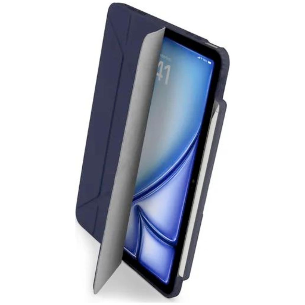 Pipetto Origami No.3 Pencil Case for iPad Pro 13" / 11" - M4/M5 (2024/2025) (Dark Blue) [C] - كفر ايباد + ستاند + مكان للقلم
