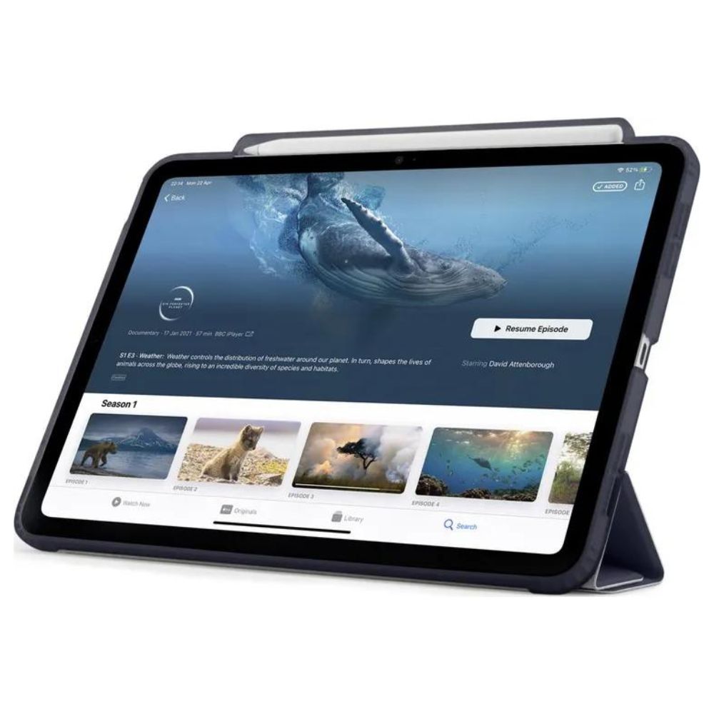Pipetto Origami No.3 Pencil Case for iPad Pro 13" / 11" - M4/M5 (2024/2025) (Dark Blue) [C] - كفر ايباد + ستاند + مكان للقلم