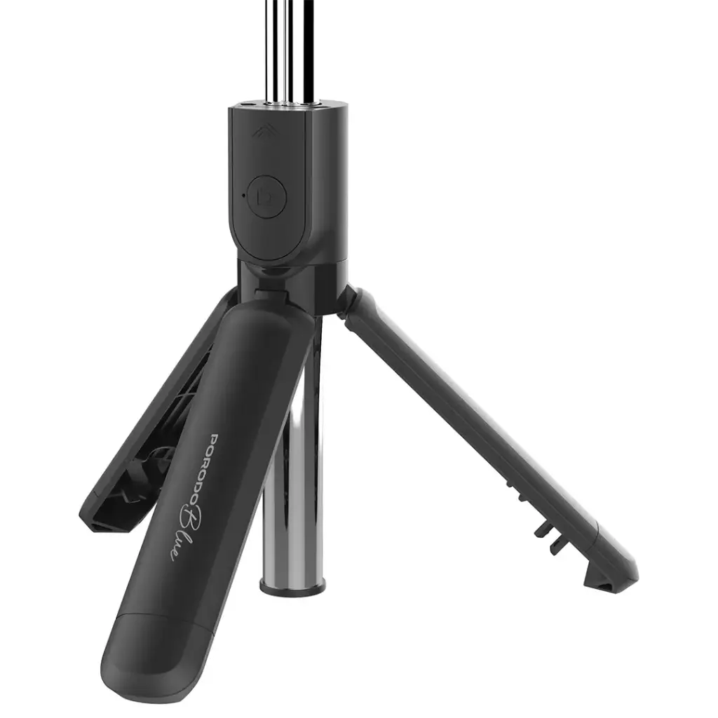 Porodo Blue FlexiTripod Selfie Stick with Foldable Tripod - Black