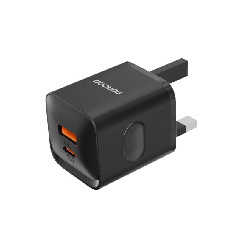 Porodo Dual port Wall Charger UK - Black