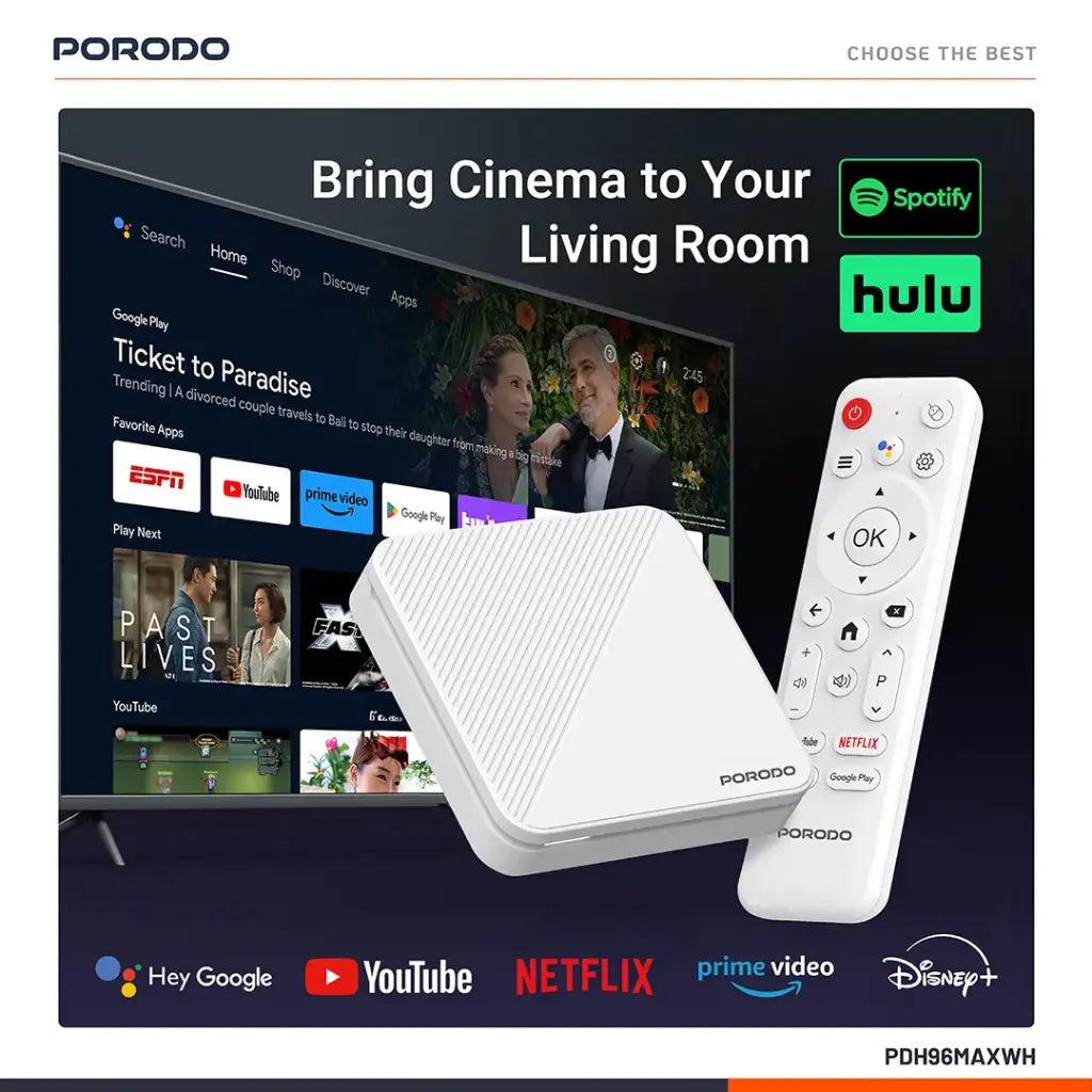 Porodo Echobox Android TV Box [O] - جهاز تلفزيون ترفيهي - برودو