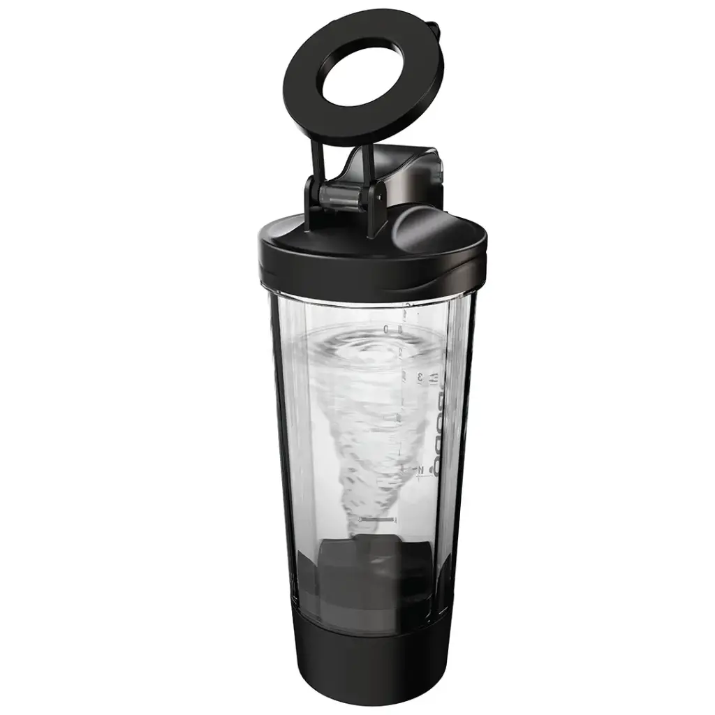 Porodo Lifestyle Grip & Mix Protein Shaker Bottle - Black [O] - مطارة + خلاط + ستاند ماق سيف - بورودو