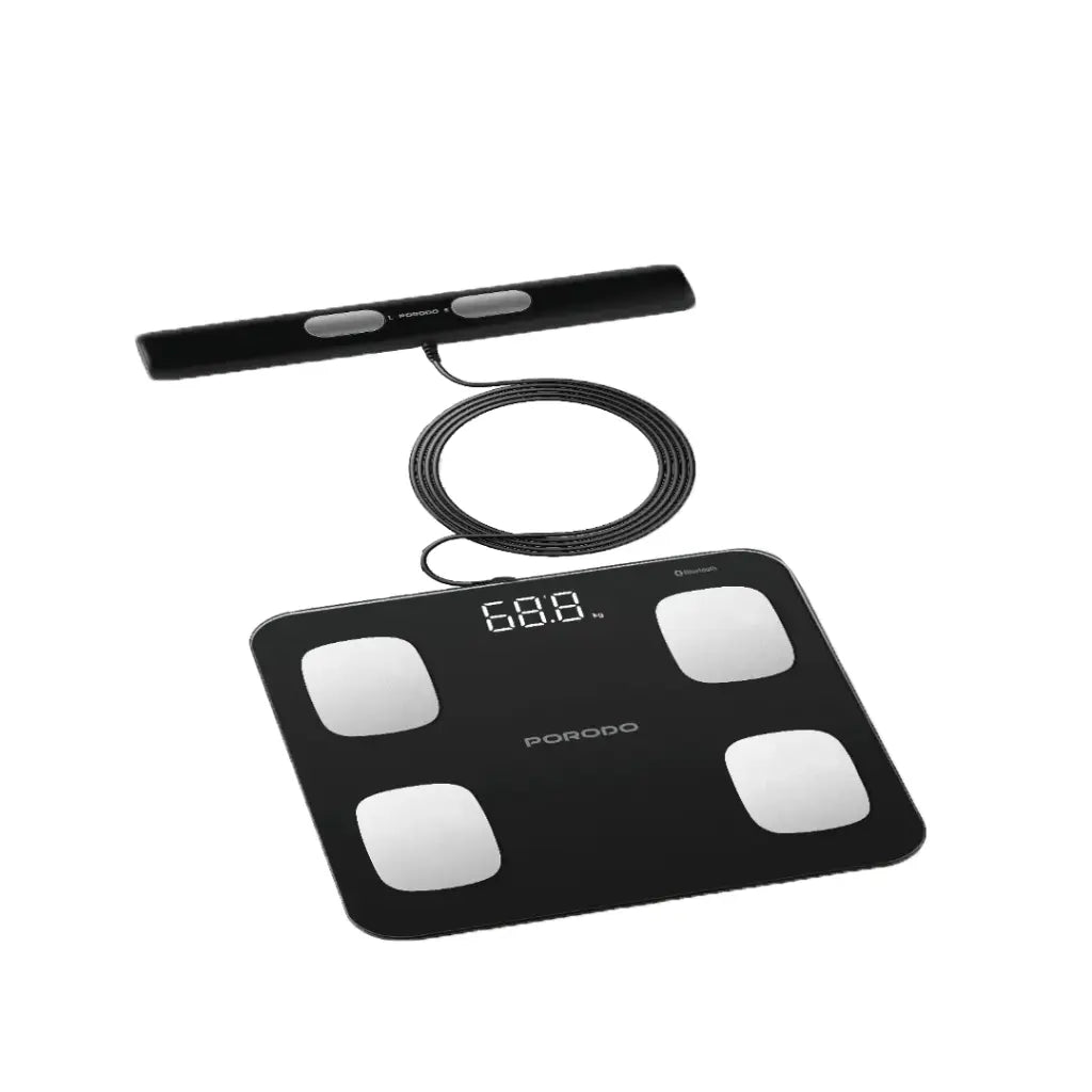 Porodo Lifestyle Precise Analysis Smart Scale - Black - ميزان ذكي - بورودو - كفالة 24 شهر