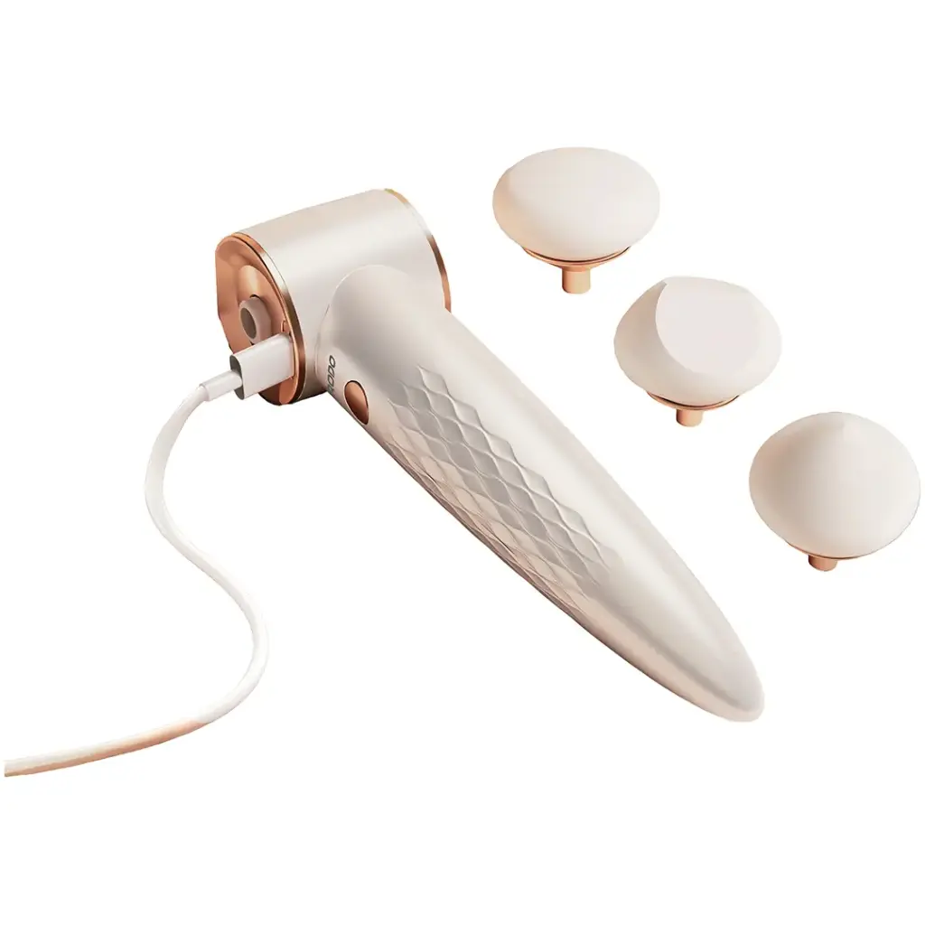 Porodo Magnetic Dual-Head Electric Beauty Blender - Beige[O] - جهاز تجميل كهربائي بمزدوج الرأس مغناطيسي من بورودو – بيج - كفالة 24 شهر