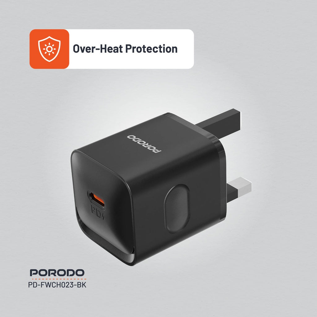 Porodo USB-C Power Delivery Wall Charger - Black