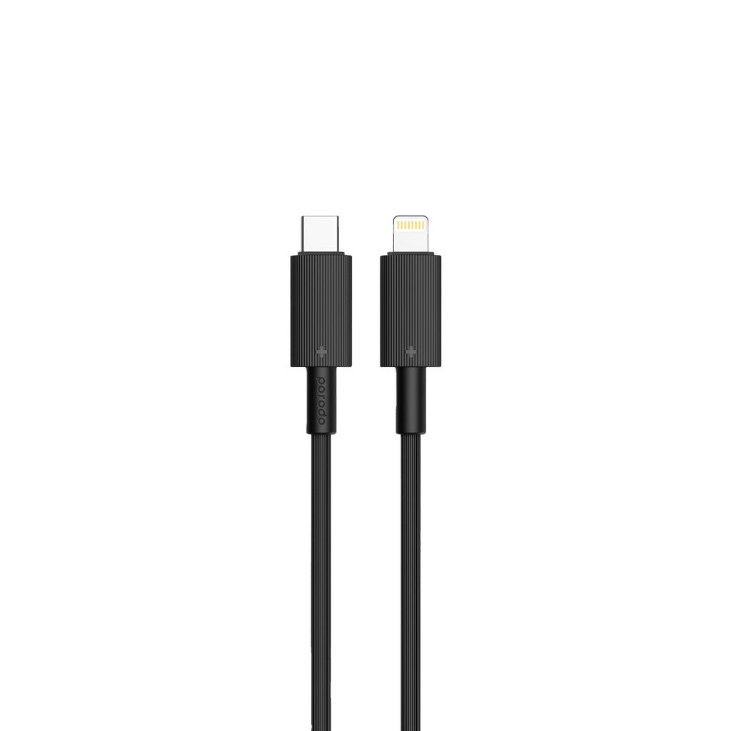 Porodo USB-C Power Delivery Wall Charger with Lightning Cable - Black