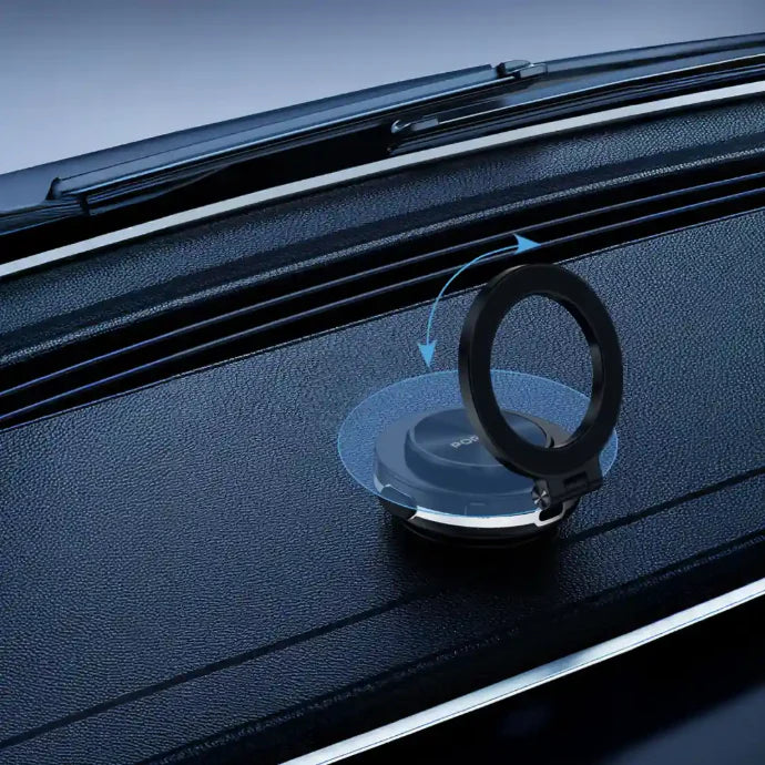 Porodo HS05 Vacuseal MagSafe Magnetic Mount - Black [O] - ستاند سيارة مناسب لجميع انواع الاجهزة - شفط - ماغ سيف - بورودو