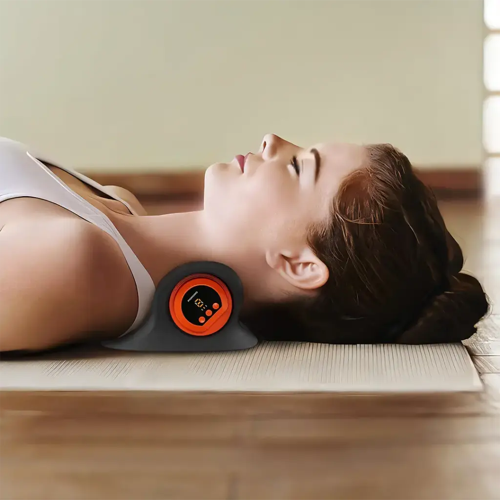 Porodo Lifestyle Tri-Mode Heated Cervical Pillow Massager Wave, Heat & Vibration [O] - مخدة مساج - ذكية من بورودو لايف ستايل - كفالة 24 شهر