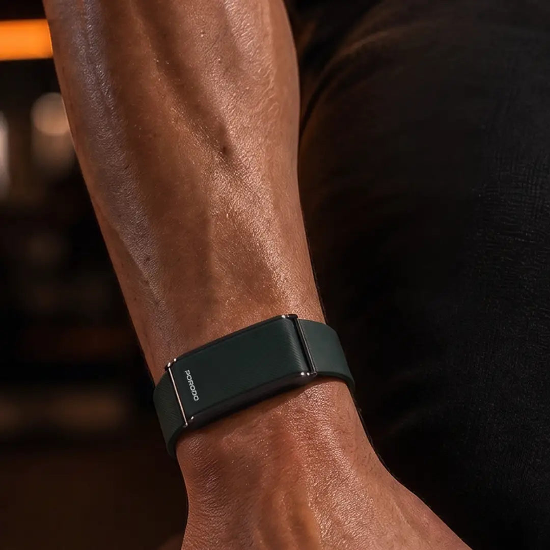 Porodo TrackFit Smart Fitness Band - Green [O] - سوار ذكي - متابعة الصحة + النشاط البدني - بورودو - كفالة 24 شهر