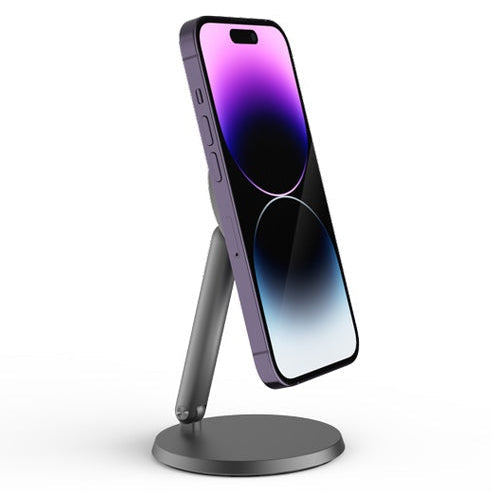 Powerology Rotatable Desktop Magsafe Phone Stand with Magnets - Dark Grey [O] - ستاند مكتب ماغ سيف -بوراولجي