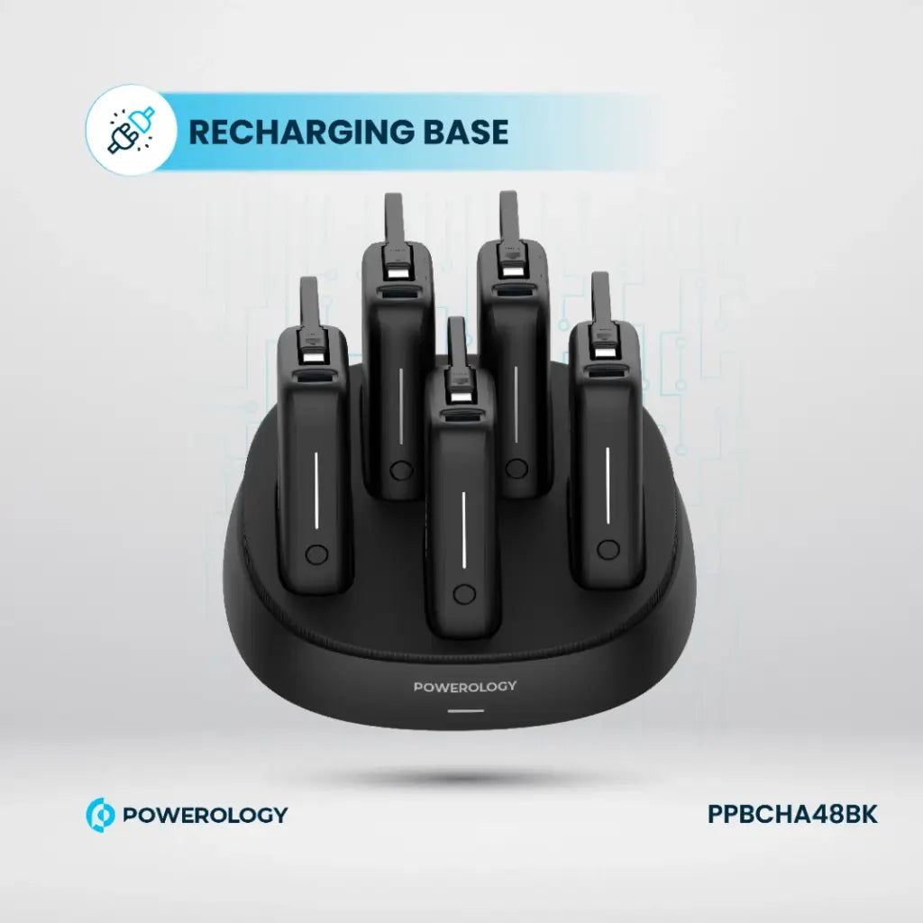 Powerology 8in1 Station 10000mAh PD 120W QC Wireless Power Bank [O] - قاعدة شحن باور بانك - 8 في 1 - كفالة 18 شهر
