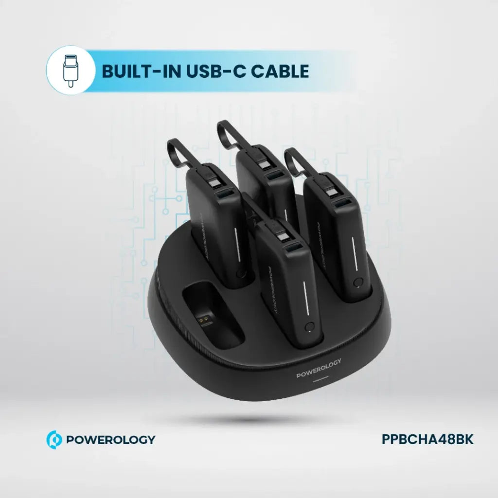 Powerology 8in1 Station 10000mAh PD 120W QC Wireless Power Bank [O] - قاعدة شحن باور بانك - 8 في 1 - كفالة 18 شهر
