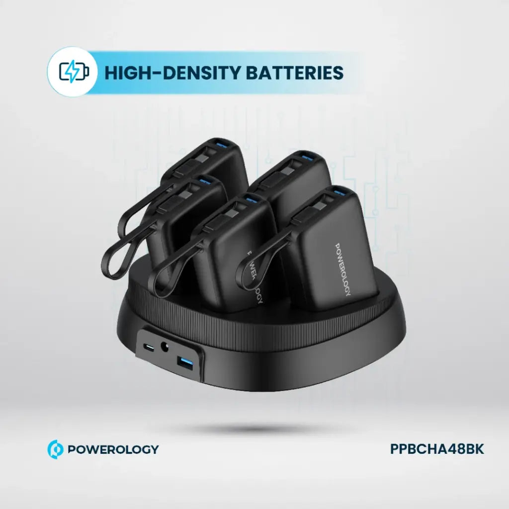 Powerology 8in1 Station 10000mAh PD 120W QC Wireless Power Bank [O] - قاعدة شحن باور بانك - 8 في 1 - كفالة 18 شهر