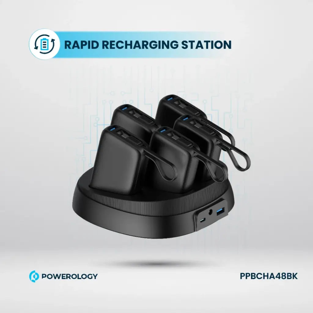 Powerology 8in1 Station 10000mAh PD 120W QC Wireless Power Bank [O] - قاعدة شحن باور بانك - 8 في 1 - كفالة 18 شهر