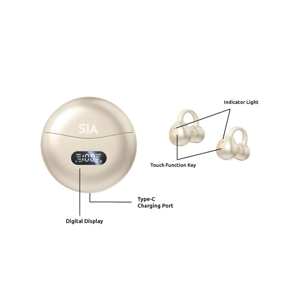 SIA AirBuds BKTWSAIR-BG - Beig [b] -  سماعة - بلوتوث - كفاله 12 شهر