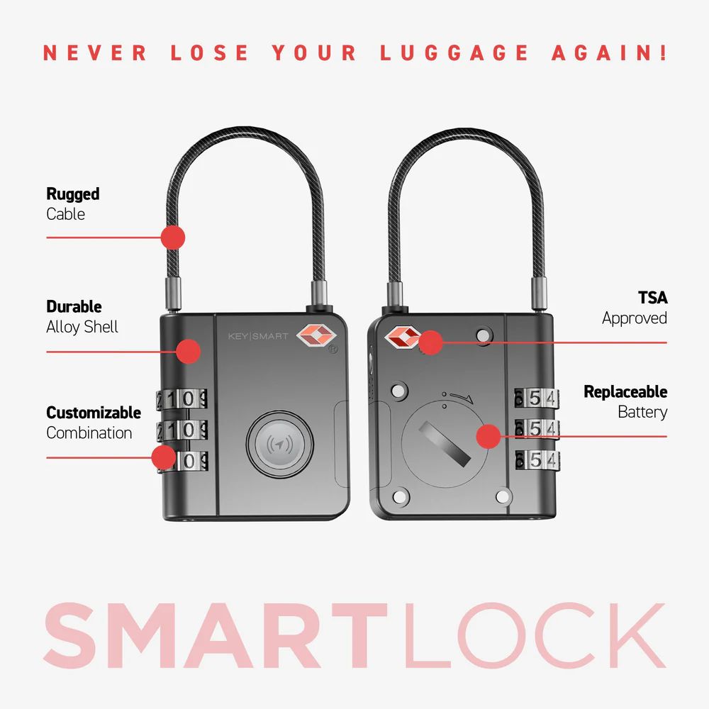 Statik SmartLock TSA Approved Find My Lock [C]- قفل تتبع مستلزماتكم الشخصية - كفالة 12 شهر