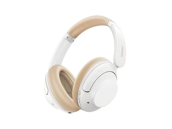 UGREEN HiTune Max5 Hybrid Active Noise-Cancelling Headphones - White [b] - سماعة رأس بلوتوث - يوجرين - خاصيه عزل الضوضاء - كفالة 12 شهر