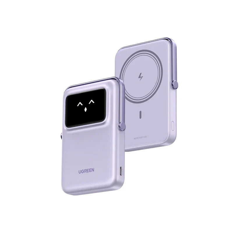 UGREEN Uno Magnetic Wireless Power Bank 10000mAh [b] - بطارية متنقلة - ماغ سيف + ستاند - يوجرين - قوه 20 واط - سعة 10000 ملي امبير - كفالة 12 شهر