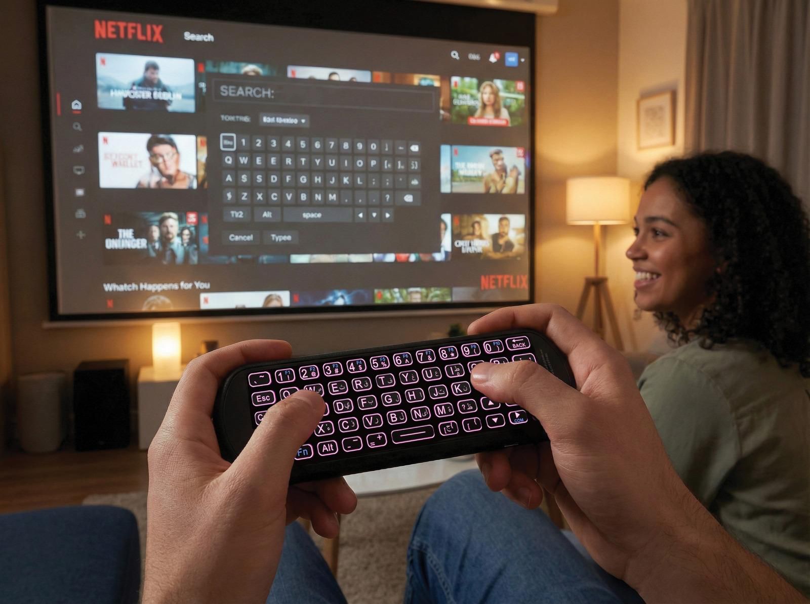 Porodo Miko Mini Keyboard 6-Axis Gyro Sensor [O] - ريموت + لوحة مفاتيح - ميني - مناسب لجميع انواع الاجهزة - بورودو