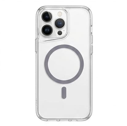 Clear Case with MagSafe - Grey - كفر ايفون مع ماغ سيف - شفاف
