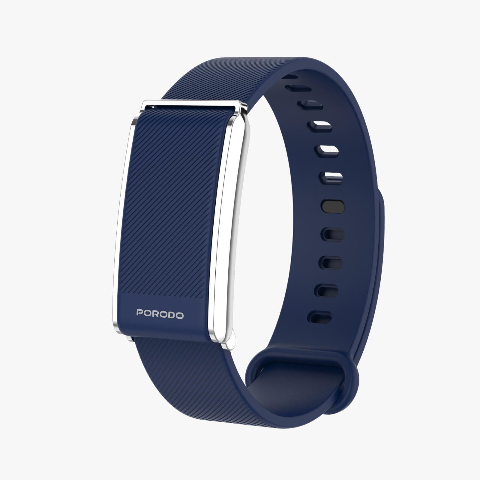 Porodo TrackFit Smart Fitness Band - Blue [O] - سوار ذكي - متابعة الصحة + النشاط البدني - بورودو - كفالة 24 شهر