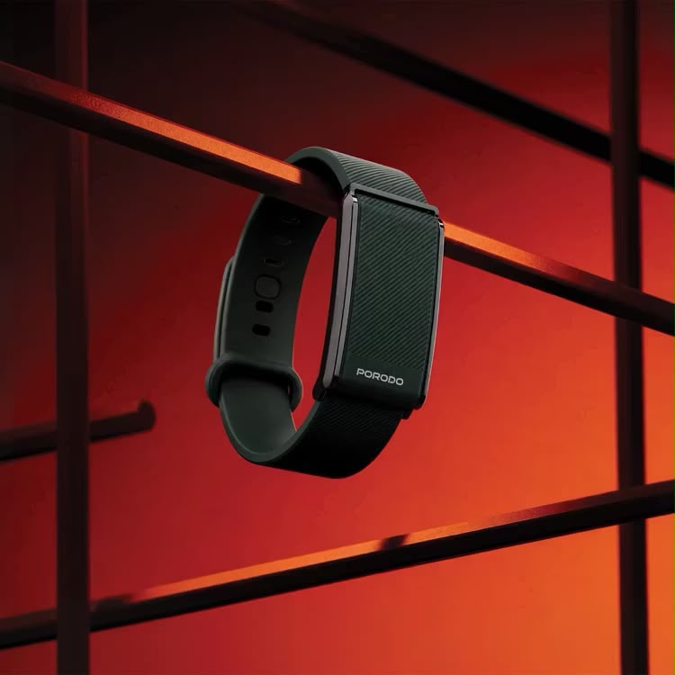 Porodo TrackFit Smart Fitness Band - Green [O] - سوار ذكي - متابعة الصحة + النشاط البدني - بورودو - كفالة 24 شهر