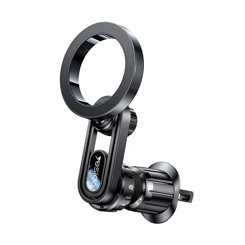 Yesido C157 Magsafe Metal Magnetic Car Phone Stand – Black - ستاند سيارة - فتحة تكييف - ماغ سيف - دوران 360 درجه - مناسب لجميع انواع الاجهزة