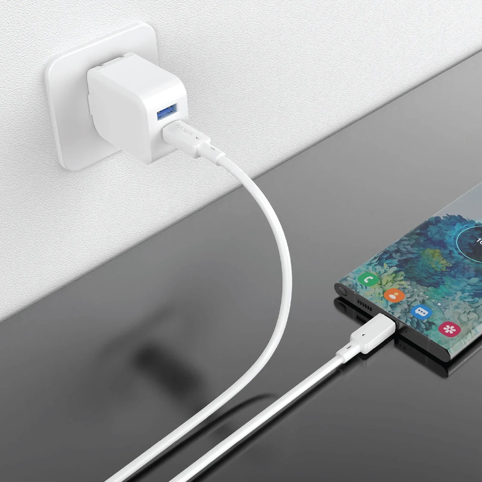 PAWA 3A USB-C TO USB-C Quick Charging PVC Cable PW122 - White