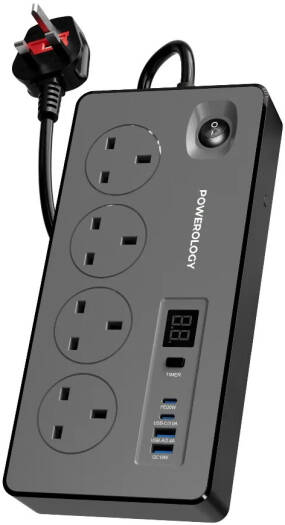 Powerology 4AC 2990W Power Strip - Black