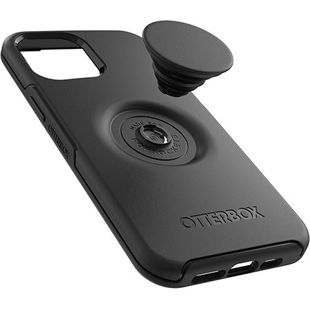 Otterbox Otter+Pop Symmetry Case iPhone 12 mini - Black - كفر حماية عالية مع مسكة دائرية بوب سوكت - اوتربوكس