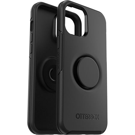 Otterbox Otter+Pop Symmetry Case iPhone 12 mini - Black - كفر حماية عالية مع مسكة دائرية بوب سوكت - اوتربوكس