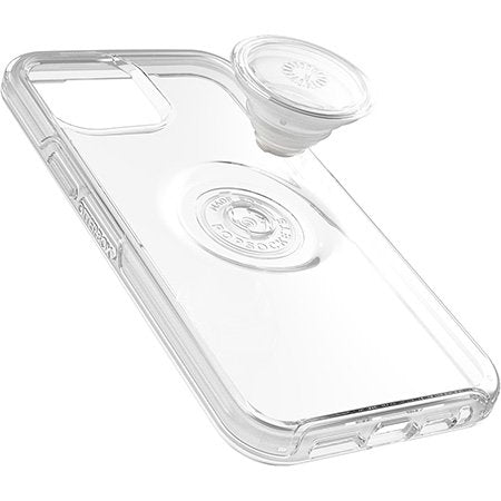 Otterbox Otter+Pop Symmetry Clear Case iPhone 12 mini - Clear - كفر حماية عالية مع مسكة دائرية بوب سوكت - اوتربوكس - شفاف