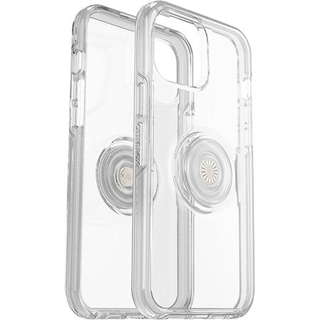 Otterbox Otter+Pop Symmetry Clear Case iPhone 12 mini - Clear - كفر حماية عالية مع مسكة دائرية بوب سوكت - اوتربوكس - شفاف