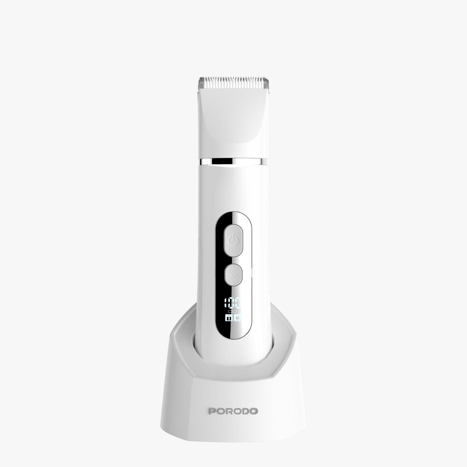 Porodo 4-In-1 Face & Body Electric Trimmer Smart Led Display [O] -  ماكينة حلاقة ذات الشفرتين - تصفيف دقيق وتحديد الحواف - كفالة 24 شهر