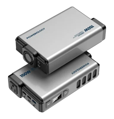 Powerology 32000mAh 150W Mini Power Station With AC Output [O] - باورولوجی بطارية محمولة بسعة 32000 مللي امبير وقوة 150 واط  - شاشة رقميه - كفالة 12 شهر